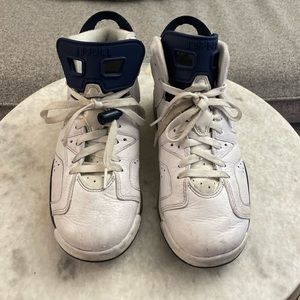 AIR JORDAN 6 RETRO 'MIDNIGHT NAVY' 2022, WHITE NAVY BLUE, size 7 Preowned